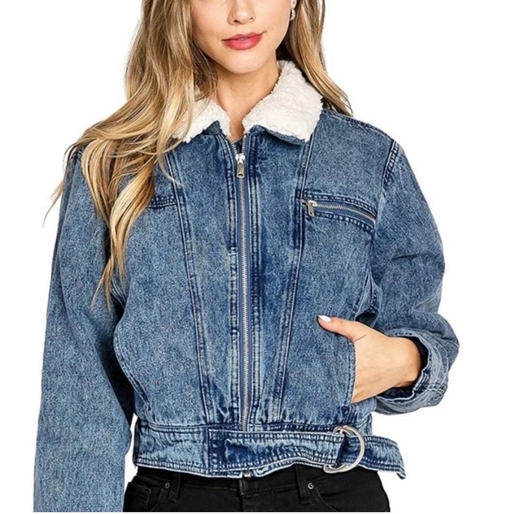 Love Tree Denim Sherpa-Lined Women's Jacket